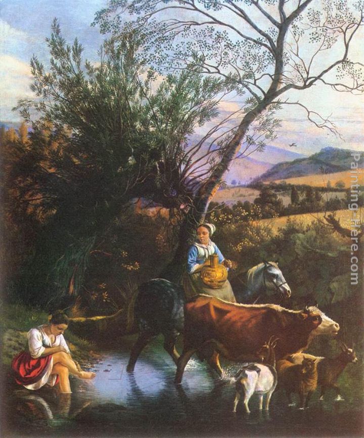 The Ford painting - Jan Siberechts The Ford art painting